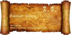 Kanter Vince névjegykártya